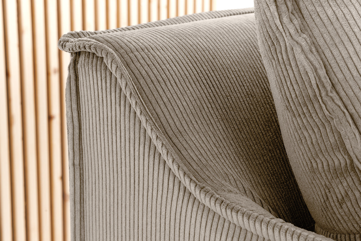 Sofa HEAVEN 200cm 3-Sitzer Federkern abnehmbarer Bezug Cord Greige