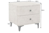 Bedside table ART DECO 45cm bouclé greige