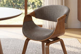 Stuhl ORGANIC Esche furniert Strukturstoff grau