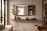 Wall shelf PURE 60cm sheesham wood brown stone finish