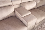 Corner sofa PRIME multifunctional electrically adjustable w/ storage space vogue velvet beige