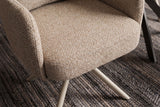 Swivel chair BIG GEORGE 360° rotatable w/ armrests spring core textured fabric beige