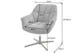 Armchair PAPILLON 83-90cm rotatable 360° flat woven fabric anthracite