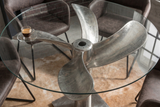 Dining table OCEAN 95cm base part silver w/o glass plate