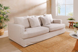 Sofa HEAVEN 210cm 3-Sitzer Federkern abnehmbarer Bezug Leinen natur