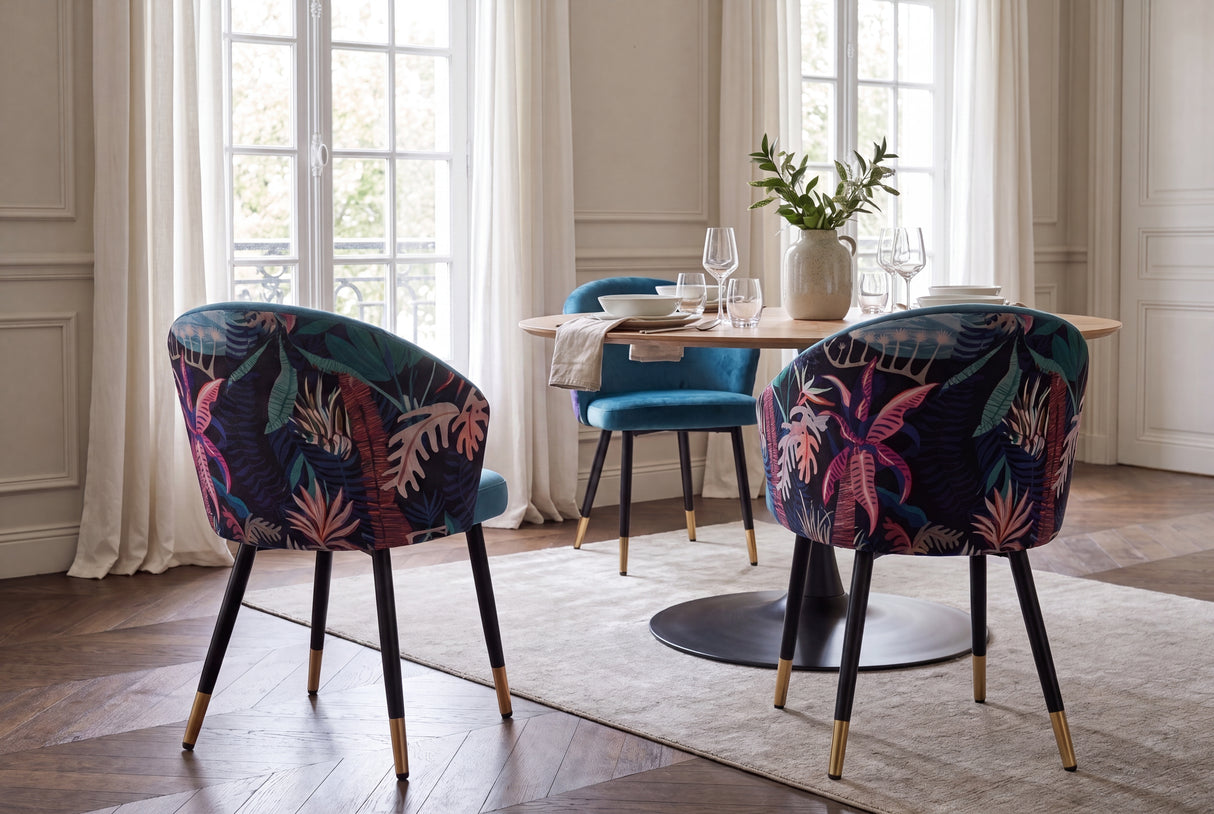 Chair MAISON CLASSIQUE midnight jungle blue-green-purple