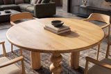 Dining table ARTE 120cm round sculptural legs mango wood natural