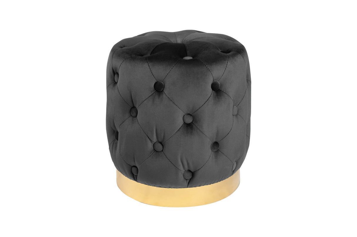 Stool MODERN BAROCK 35cm velvet black gold