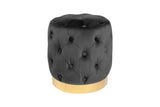 Stool MODERN BAROCK 35cm velvet black gold