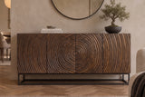 Sideboard ZEN CIRCLE 160cm 3D mango wood dark brown