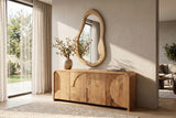 Wandspiegel ORGANIC 130cm vielseitig montierbar horizontal oder vertikal Mangoholz cremig