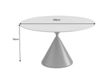 Esstisch SIGNATURE 135 cm, rund, schwarzer Metallrahmen, Keramikplatte aus weißem Marmor
