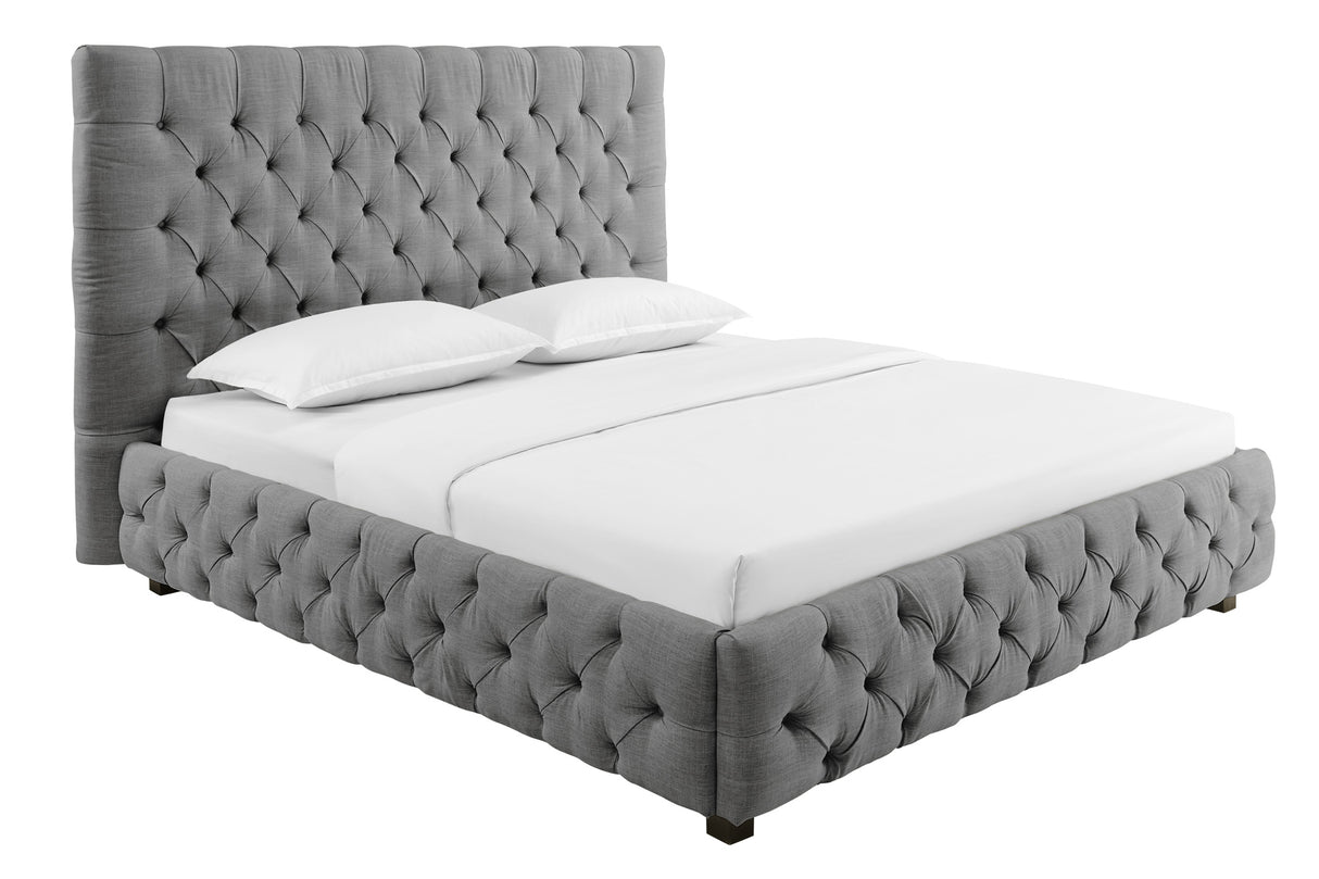 Bed PARIS CHESTERFIELD 180x200cm linen grey