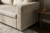 Sofa bed SMART 140cm 2-seater velvet champagne beige