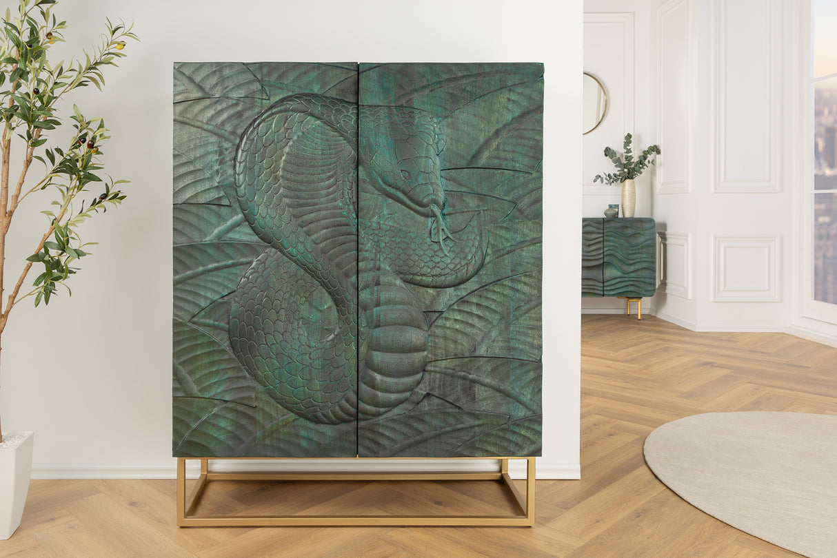 Highboard SNAKE 120cm turquoise mango wood