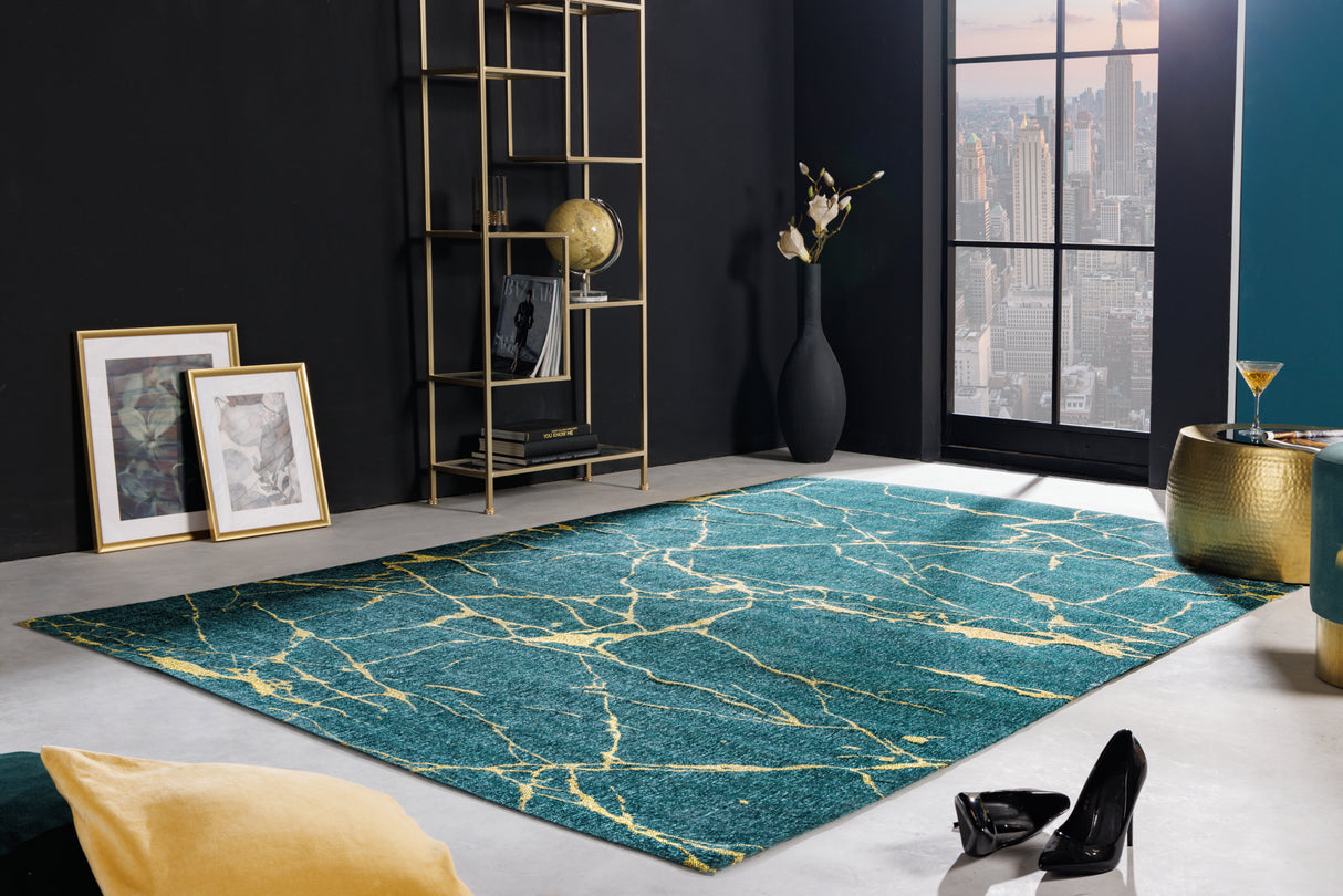 Carpet MARBLE 160x240cm green teal gold