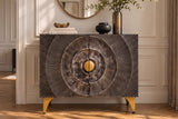 Sideboard GOLDEN SUNSET 100cm 3D mango wood black gold
