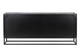 Sideboard SHADES 180cm 3D-Front Mangoholz mehrfarbig braun mit schwarzem Metallgestell