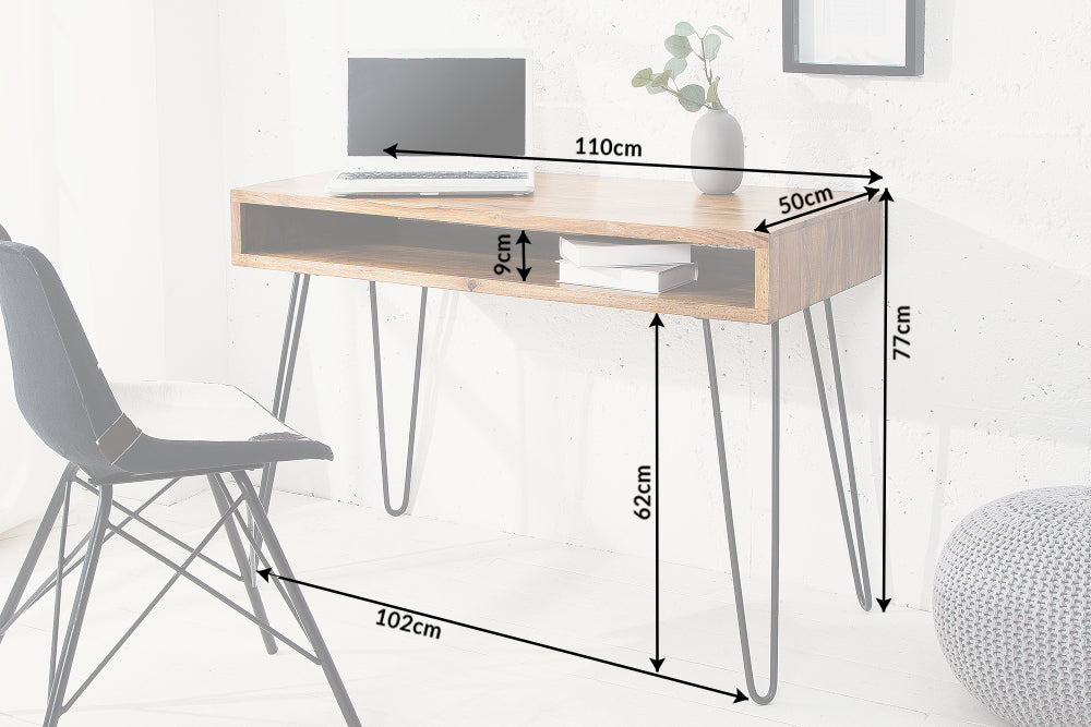 Office desk SCORPION 110cm sheesham wood