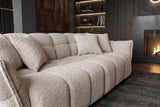 Sofa CLOUD 260cm 3-Sitzer XXL Bouclé Champagner Greige
