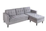 Ecksofa STOCKHOLM 220cm 3-Sitzer Cord grau