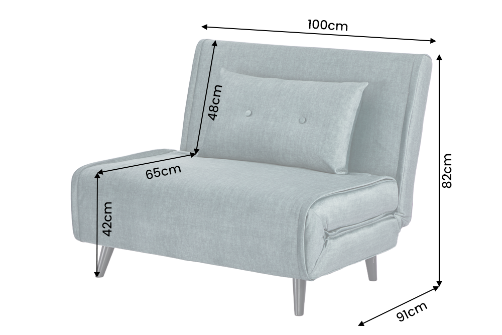 Sleeping chair SMART MULTIFUNCTION 100cm velvet petrol