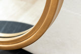 Standspiegel PORTRAIT 175cm oval gold mit schwarzem Marmorsockel