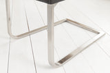 Cantilever chair SAMSON w/ silver handle microfibre grey