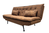 Sofa bed JAZZ 195cm 3-seater microfibre brown