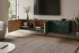TV-Board SCORPION 160cm 3D hanging mango wood turquoise