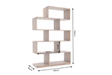 Shelf MAKASSAR XL 150cm asymmetrical open shelving sheesham wood brown stone finish
