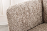 Swivel chair BIG GEORGE 360° with armrests textured fabric champagne greige