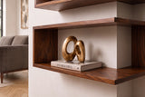 Corner shelf SURREAL 55/60/65cm set of 3 sheesham wood brown stone finish