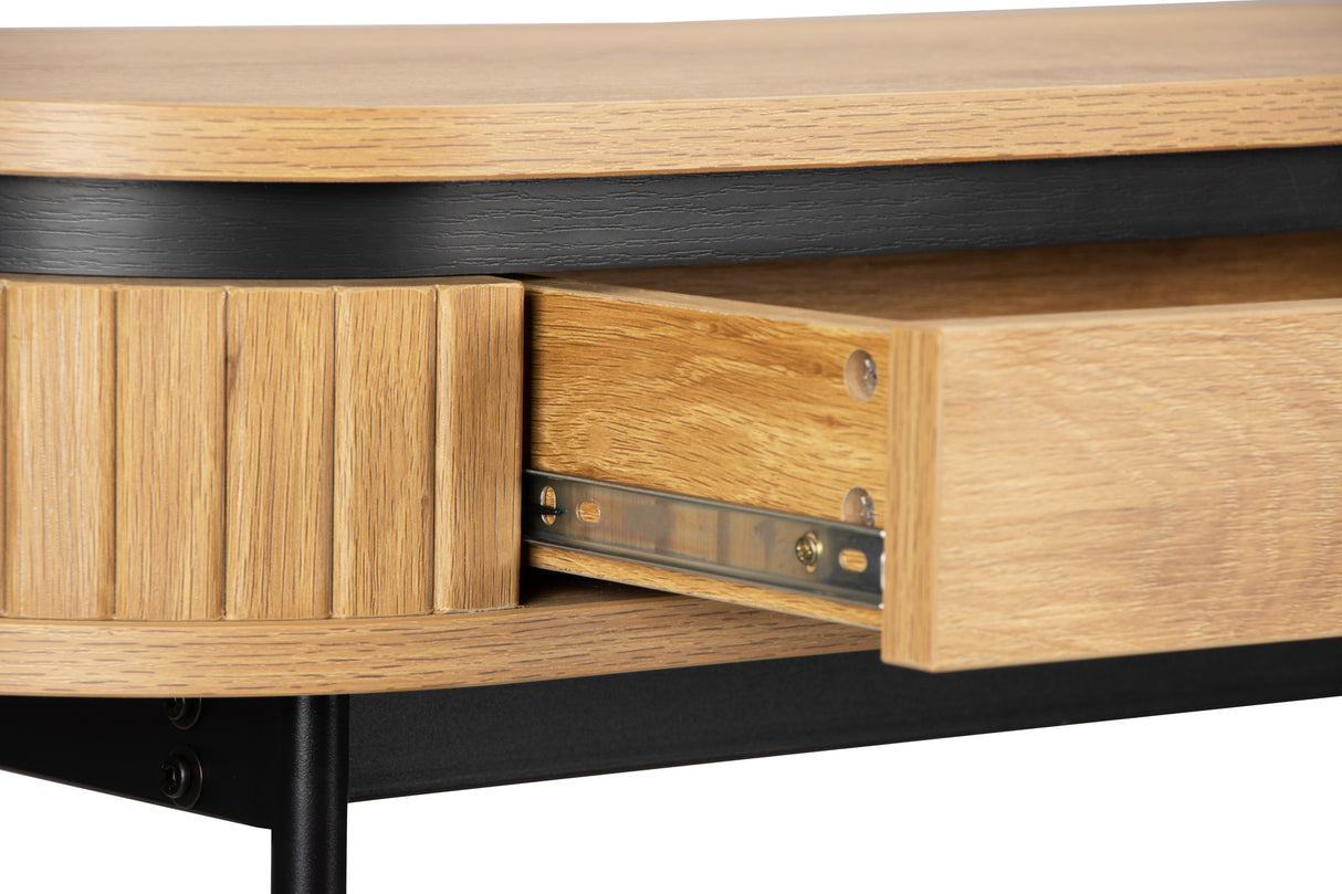 Console ATELIER 120cm natural oak wood look w/ black metal frame