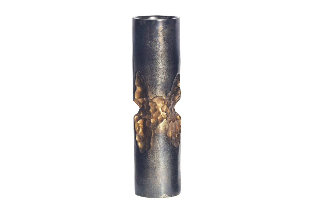 Vase PRECIOUS 50cm hammer stroke effect black gold