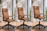 Bürostuhl LAZIO 49-59cm mit Wippfunktion Mikrofaser Vintage Braun