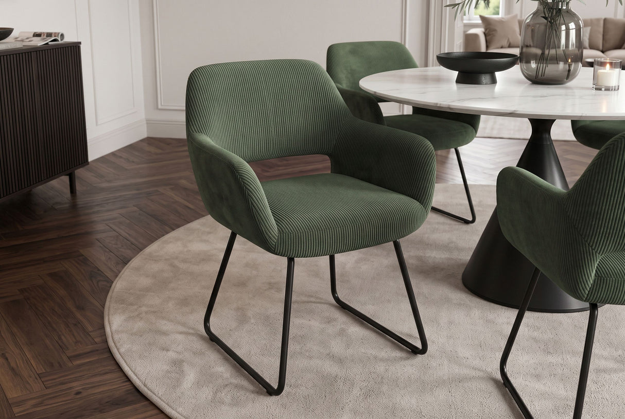 Chair MUSTANG with armrests cord green