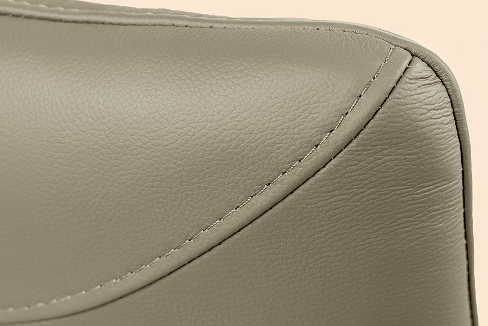 Swivel chair SIGNATURE 360° w/ armrests spring core leather taupe rotatable