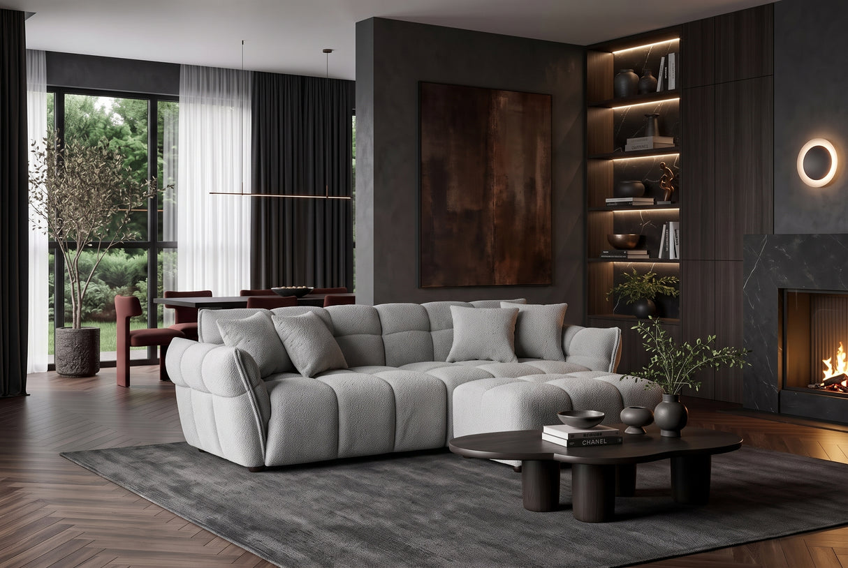 Sofa CLOUD 260cm 3-seater XXL bouclé grey