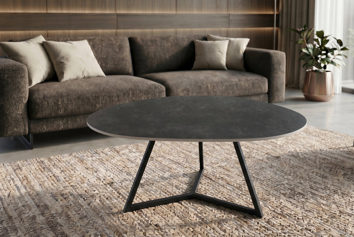 Coffee table MARVELOUS 90cm ceramic grey