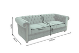 Sofa CHESTERFIELD 3-seater button tufted velvet emerald green w/ decorative stud trim
