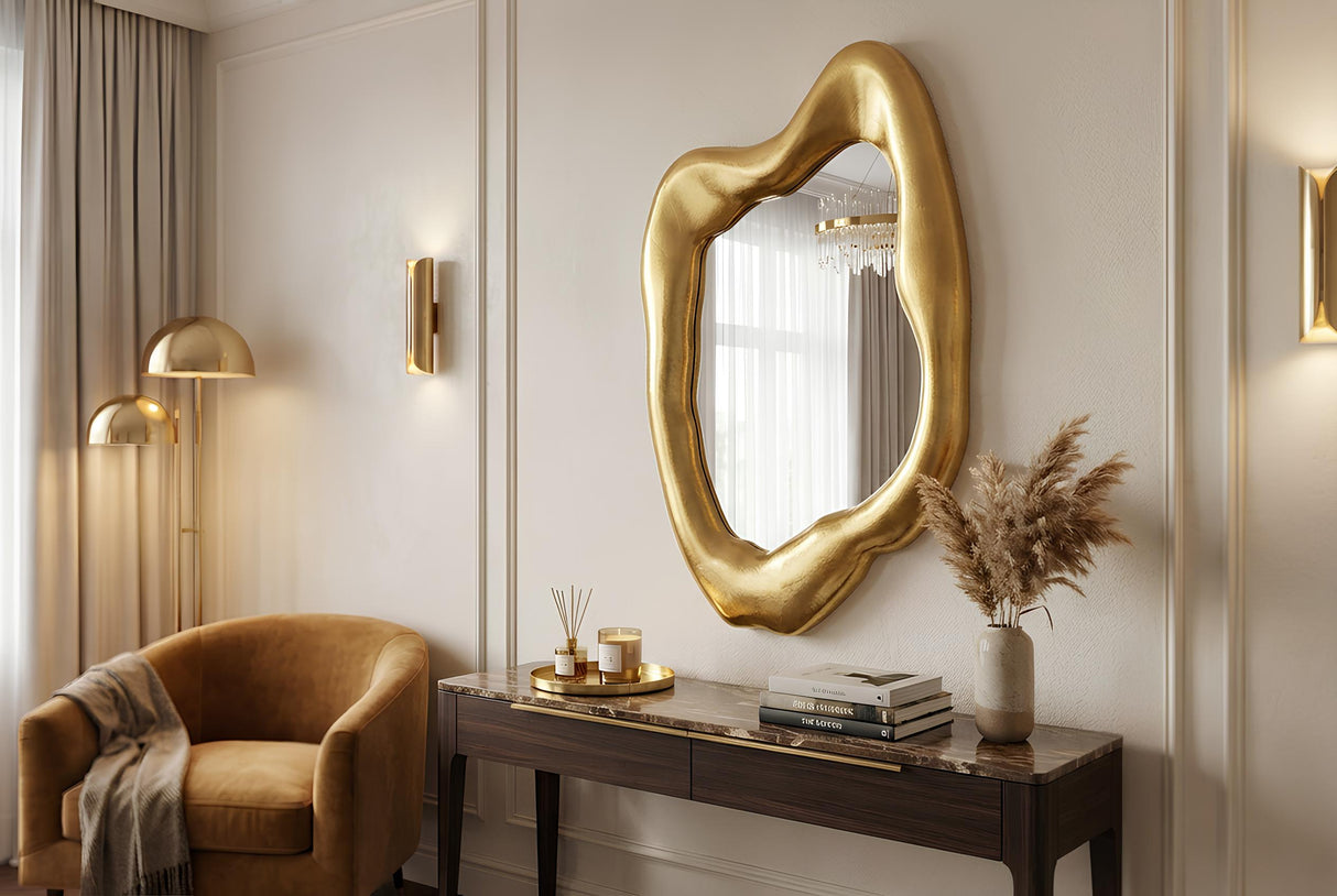 Wall mirror AURA 90cm gold