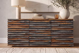Sideboard RELIEF 160cm sheesham wood smoke finish