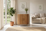 Sideboard TRES CHIC 70cm mango wood natural w/ white marble top and golden handles