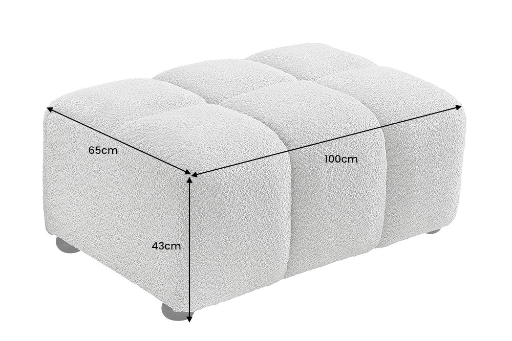 Hocker CLOUD 100cm Bouclé grau