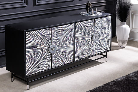 Sideboard HERITAGE 160cm mosaic bones black white