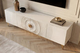 TV-Wand GOLDEN SUNSET 180 cm 3D Mangoholz weiß