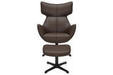 Sessel VOGUE 360° drehbar Kunstleder braun mit schwarzem Metallgestell