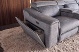 Corner sofa PRIME multifunctional electrically adjustable w/ storage space vogue velvet grey