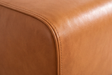 Bench TURNBOCK 120cm mango wood genuine leather cognac brown